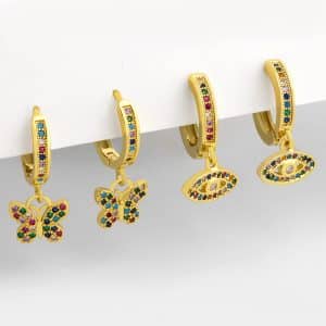 New Fashion Brass Micro Set Zircon Earrings