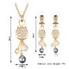 Alloy Necklace Set 18K Gold Pearl Earring Set