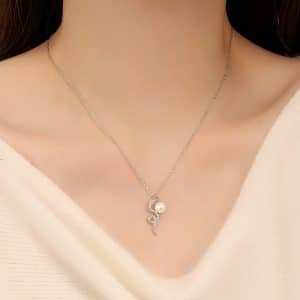 White Gold Color Rose Gold Necklace