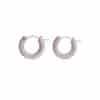 French Micro Set Zircon Hoop Earrings Vintage