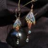 Butterfly Tassel Colored Glaze Water Drop Earrings