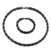 Black Dot Pattern Men's Necklace Stainless Steel Retro Men Bracelet