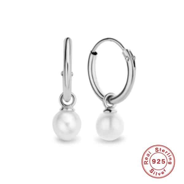 S925 Sterling Silver Pearl Pendant Eardrop Earring