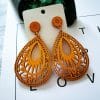 Wooden Drop-shaped Popular Hollow Earrings