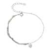 Simple S925 Sterling Silver All-match Heart Double-layer Bracelet
