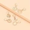 Set Of 3 Earrin Leaf Shape Earrings Coins Embossed
