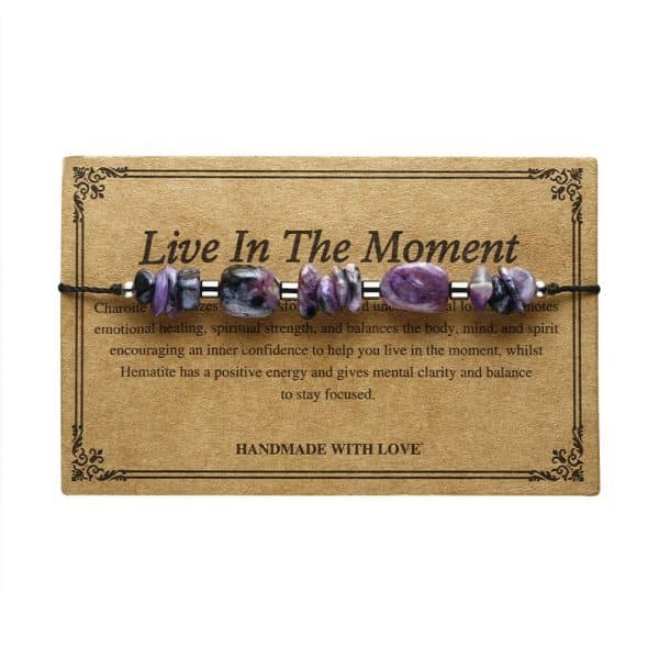 Wax Line Beads Stone Bracelet Original With Shape Rough Stone Carrying Strap