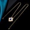 Flower Necklace Inlaid Lapis White Shell Pendant Neck Accessories Atmospheric Design