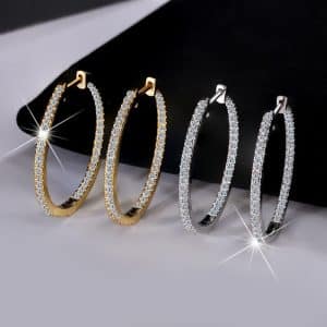 New Women's Circle Large Earrings S925 Sterling Silver