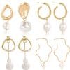 Ladies European And American Pearl Earrings Set Of 4