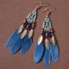 Water Drop Tassel Feather Earrings Female