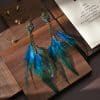 Drop Shaped Point Diamond Chain Tassel  Earrings