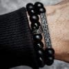 Frosted Stone Volcanic Stone Combination Beaded Men's Bracelet