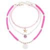 Polymer Clay Beaded Necklace Female Shell Multi-layer Twin Clavicle Chain
