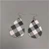 Duplex Printing Drop-shaped Leather Earrings