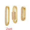 Micro Inlaid Zircon Ear Clip Geometric Three-piece Set