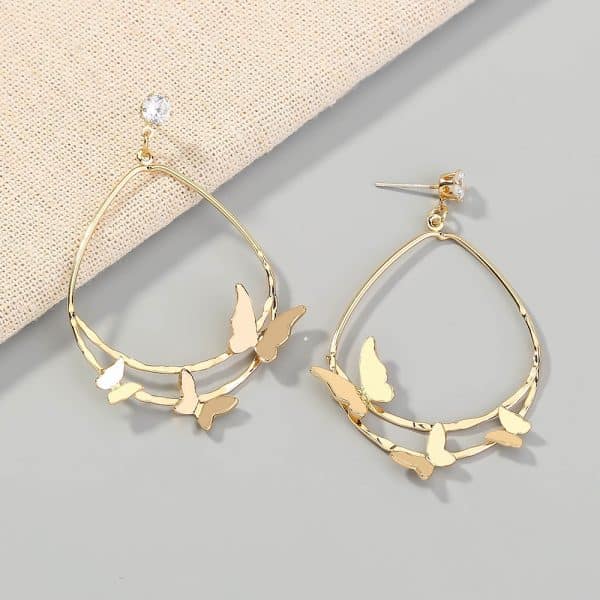 Double Drop-shaped Multiple Butterfly Earrings