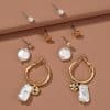 All-match Special-shaped Imitation Pearl Earrings Set