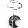 Cross-Border New Handmade Necklace Jewelry Moon Natural Crystal Stone Tree Of Life Jewelry Pendant Necklace Accessories