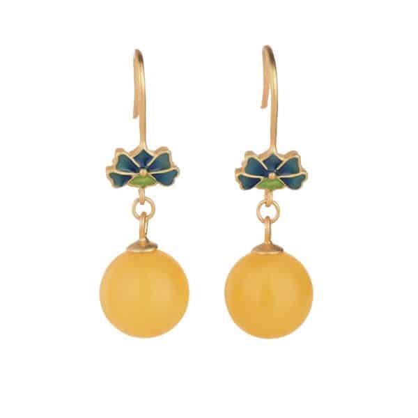 Yellow Beeswax Autumn Simplicity Water Drop Earrings