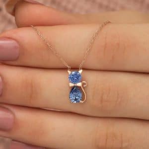 Sweet Fashion Fashionmonger Adorable Pet Kitty Gem Pendant Clavicle Chain