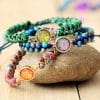 Colorful Round Emperor Stone Beads Woven Bracelet