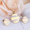 Necklace Earrings Set Ladies Stainless Steel Set