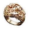 Peace Dove Branch Blade Flower Ring