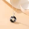 Sterling Silver Dragon And Phoenix Peace Buckle Men And Women Original Zodiac Dragon Black Onyx Necklace