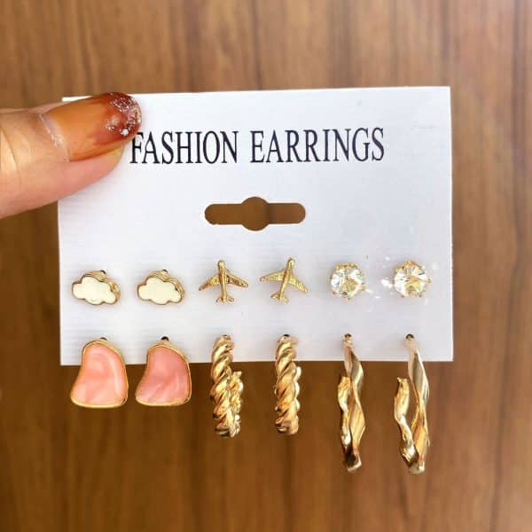 Aircraft Baiyun Earring Set 6-piece Creative