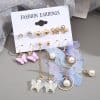Acrylic Pearl Butterfly Pendant Earring Set Women