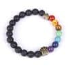 Bronze Love Heart Shaped Dog Claw Bracelet Volcanic Stone Colorful Jewelry