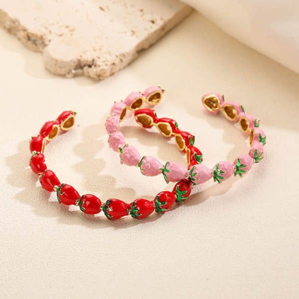 Fruit Strawberry Ornamental Bracelet Women
