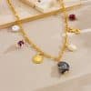 Shell Starfish Sun Stainless Steel Necklace