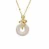 Women's Sterling Silver Snake White Jade Necklace