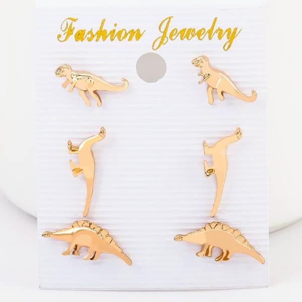 Small Animal Dinosaur Set Personalized Earrings
