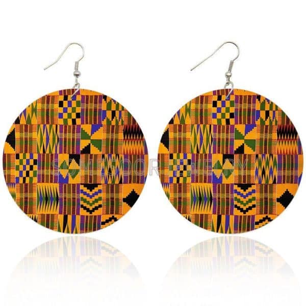 Bohemian Set Fashion Color Printing Earrings Exaggerated European And American Trend Simple Style Earrings
