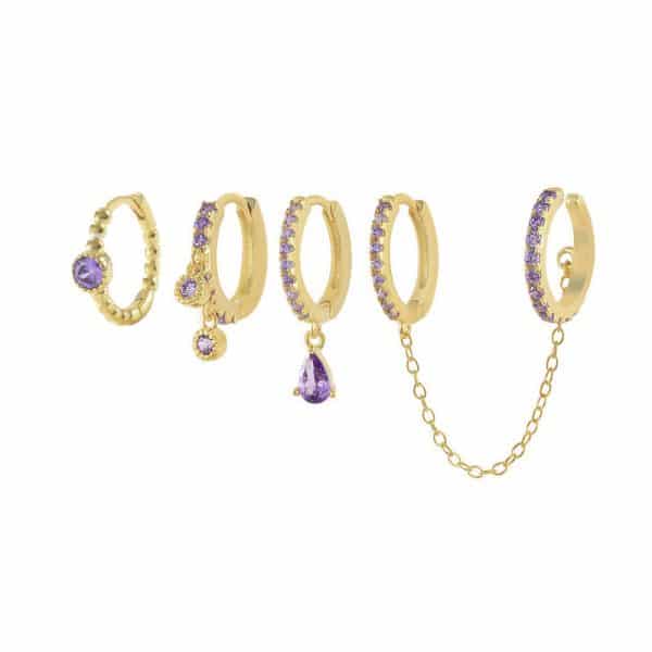 Women's Fashion Stacked Chain Tassel Earring Set