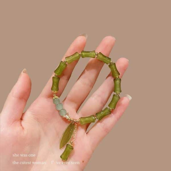 Chinese Style Bamboo Leaf Bracelet For Women