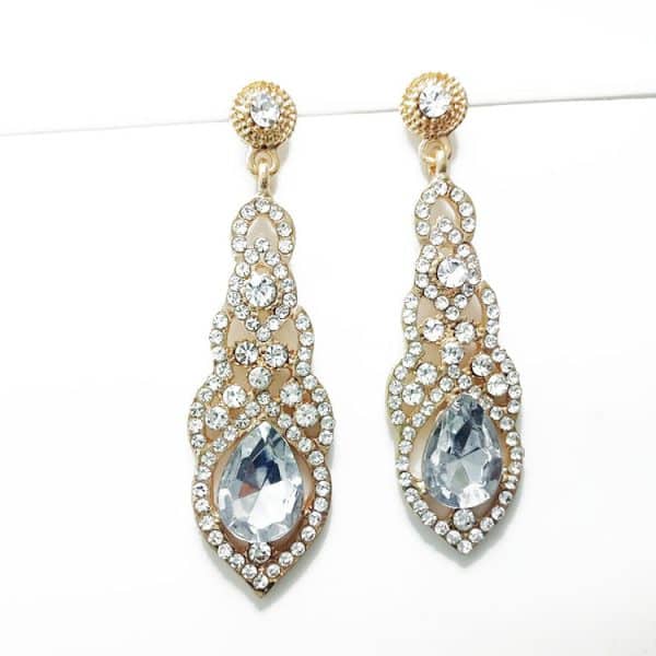 Alloy Diamond Drop Shape Pendant Stud Earrings