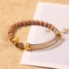 Sandalwood Smoke Purple Agate Double Bracelet