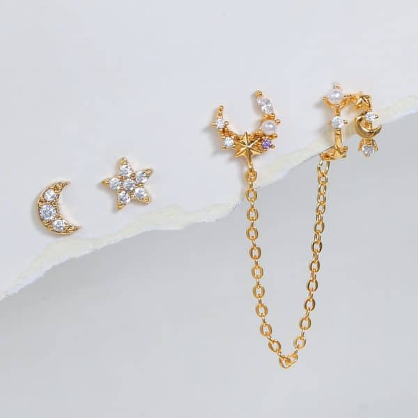Earrings Set 925 Silver Needle Fashion