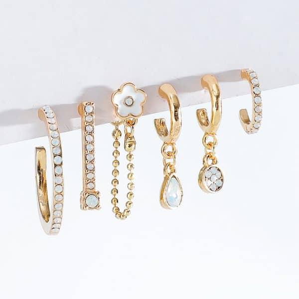 European And American Asymmetric Stud Earrings Set