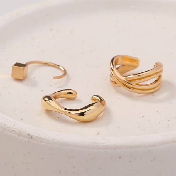 Metal Type C Ear Bone Clip No Ear Hole Ear Hang Female Temperament Hip-hop Minority Cool Wind Earring Set Decoration