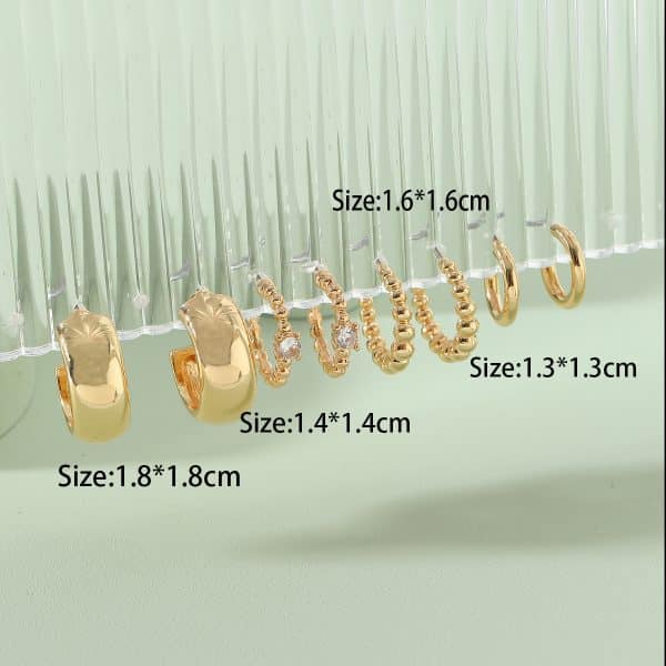 Fashion Ornament Metal Beanie Glass Earrings Set