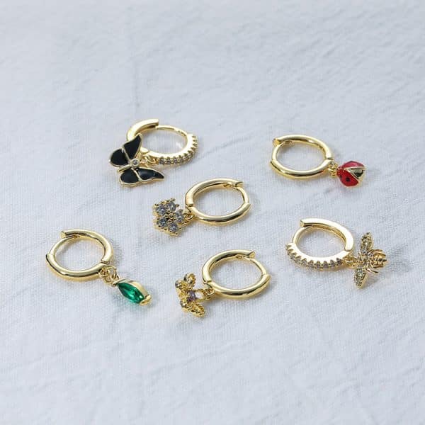 Black Butterfly Insect Ear Buckle Set
