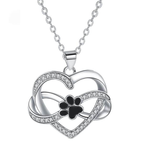 New Infinite Symbol Love Paw Print Necklace For Women