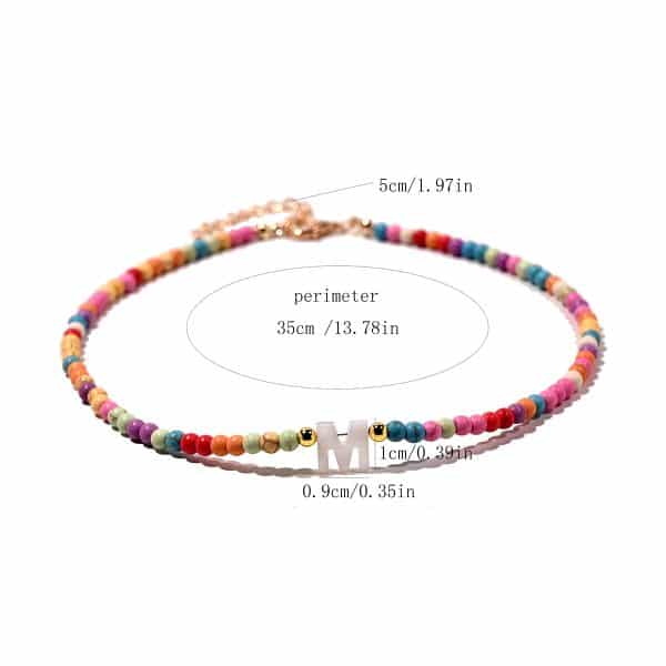 26 Shell Letter Necklace Mixed Color Turquoise Clavicle Chain