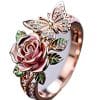 Colorful Oil Necklace Butterfly Personality Ring