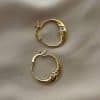 Circle Face Moon Metal Alloy Earrings